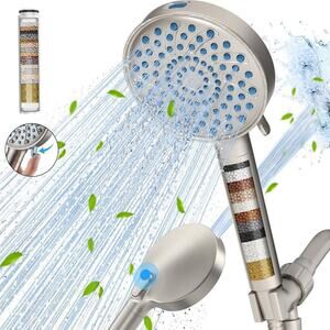 Cobbe Filtered Handheld Shower Head 7-Mode High Pressure Chlorine Filter Chrome